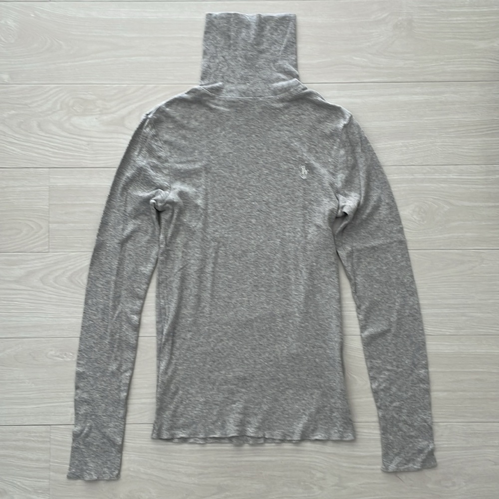 Ralph Lauren Sport Grey Stretch Cotton Turtleneck